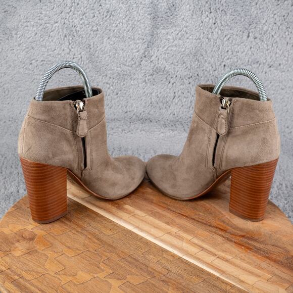 Tory Burch Block Heel Boots Women 6.5 Tan Leather Dressy Platform Comfort Bootie - Picture 5 of 10